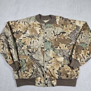 Vintage Spartan Jacket Mens XL Realtree Advantage Hardwoods Bomber Coat Hunting
